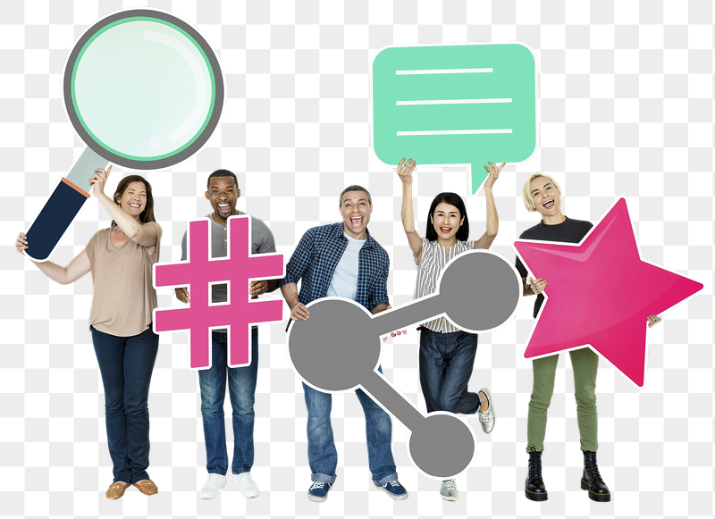 Png Happy people holding internet | Free PNG - rawpixel