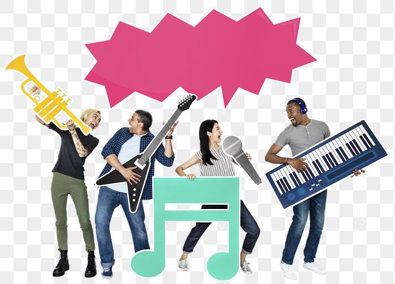 Png Happy people holding musical | Free PNG - rawpixel