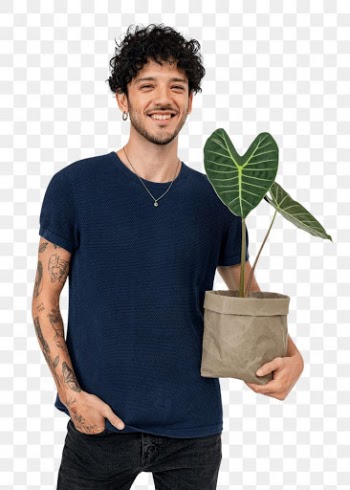Png happy plant parent mockup  holding potted… | Free stock illustration | High Resolution graphic