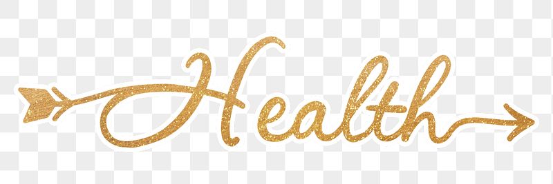 PNG health word, gold glittery | Free PNG - rawpixel