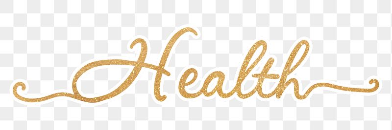 PNG health word, gold glittery | Free PNG - rawpixel