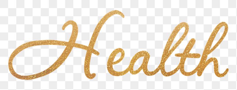 PNG health word, gold glittery | Free PNG - rawpixel