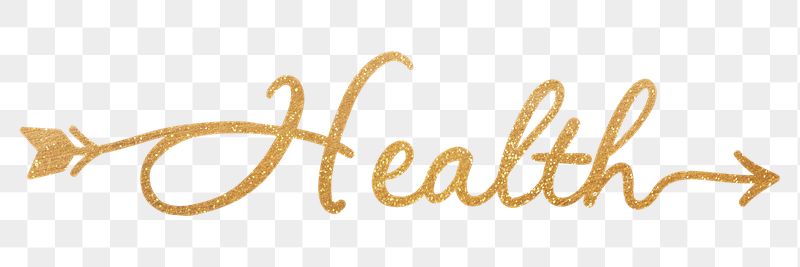 PNG health word, gold glittery | Free PNG - rawpixel