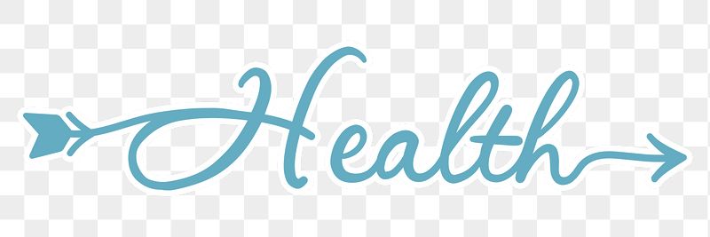 PNG health word sticker, blue | Free PNG - rawpixel