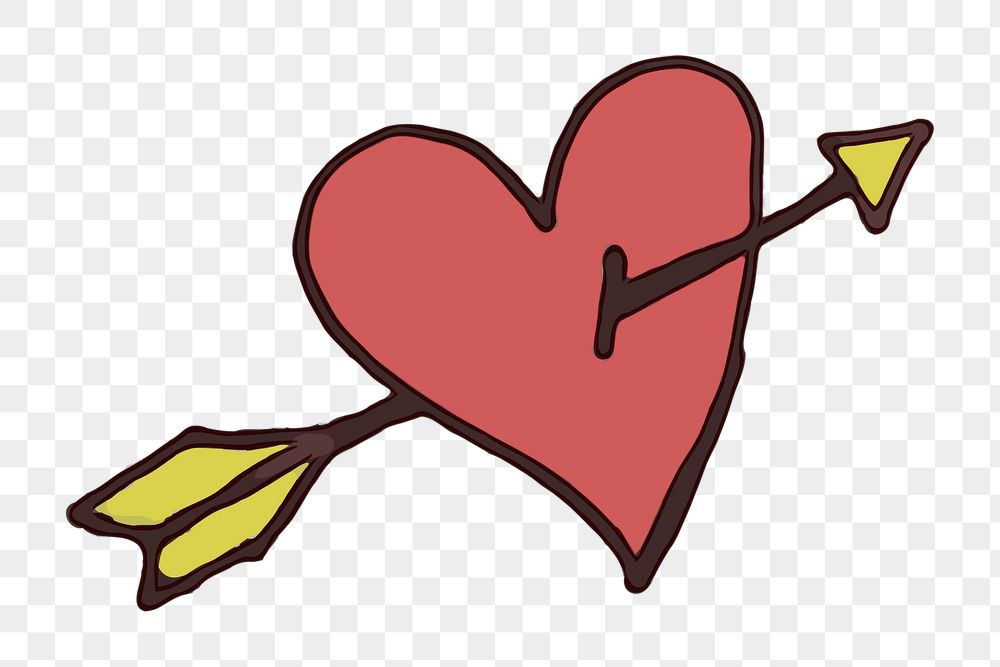 Png heart and arrow sticker, | Free PNG - rawpixel
