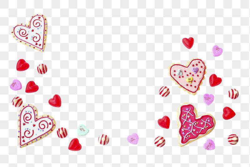 Png heart cookies border sticker, | Free PNG - rawpixel