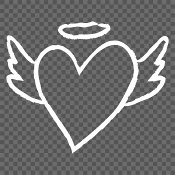 Png heart icon, angel wings doodle… | Free stock illustration | High Resolution graphic