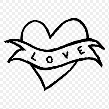 Png heart icon love word, simple doodle… | Free stock illustration | High Resolution graphic