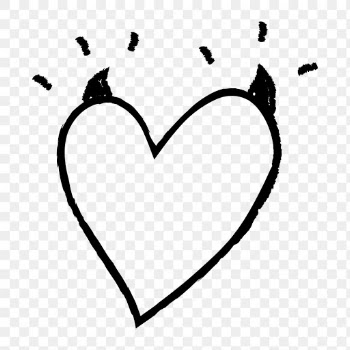Png heart icon with devil horns, hand drawn… | Free stock illustration | High Resolution graphic