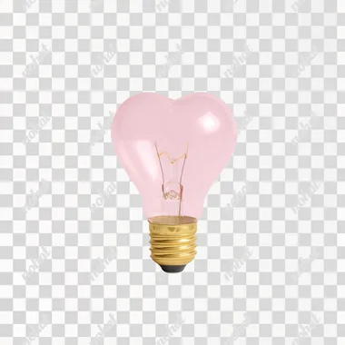 PNG Heart-Shaped Pink Light Bulb PNG Heart-Shaped Pink Light Bulb