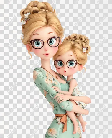 PNG Heartwarming Mother-Daughter Hug PNG Heartwarming Mother-Daughter Hug