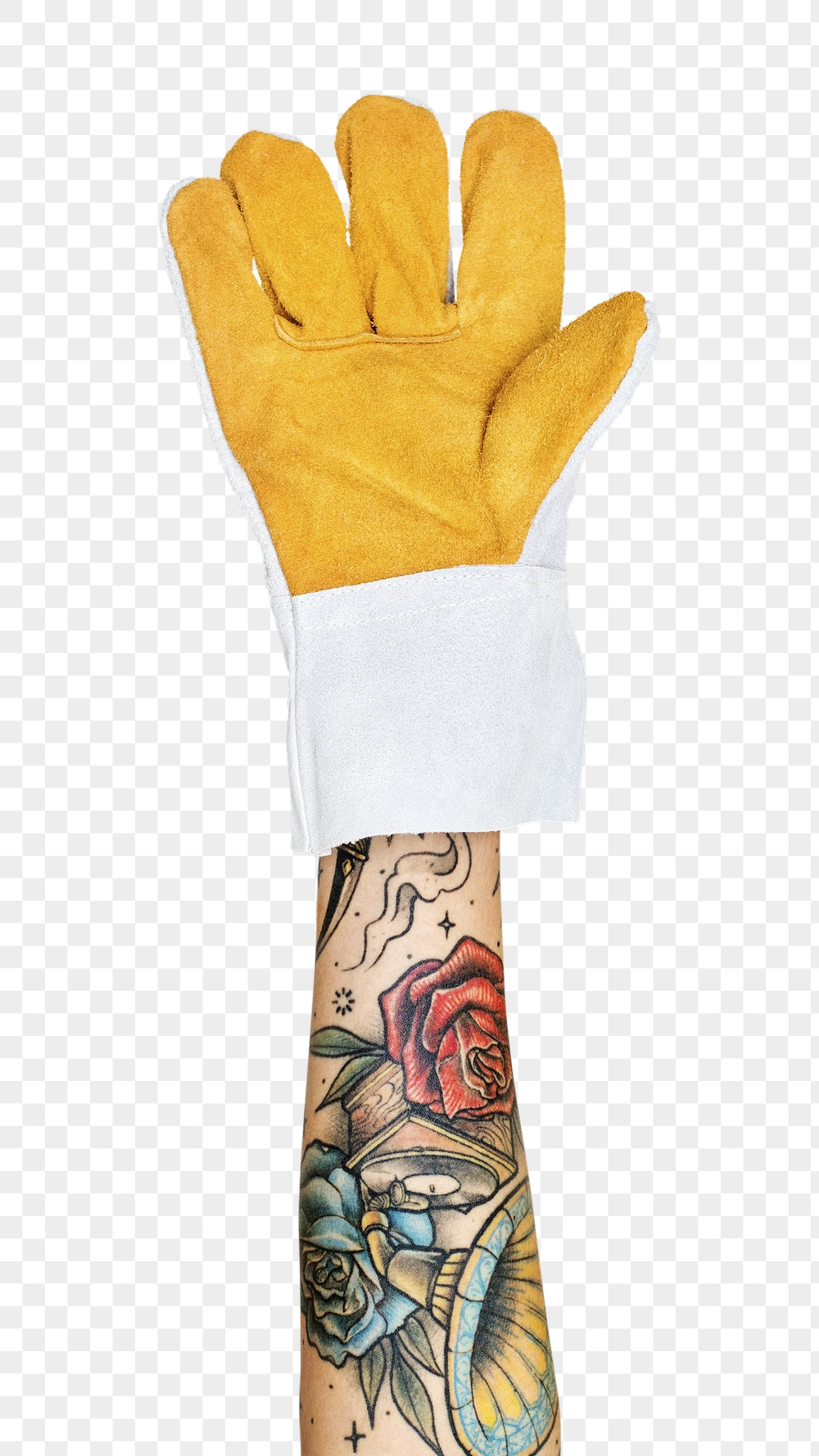 Png heat resistant glove in tattooed | Free PNG - rawpixel