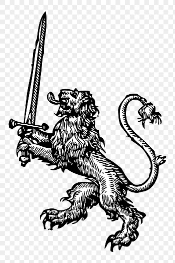 Png heraldic lion with sword | Free PNG - rawpixel