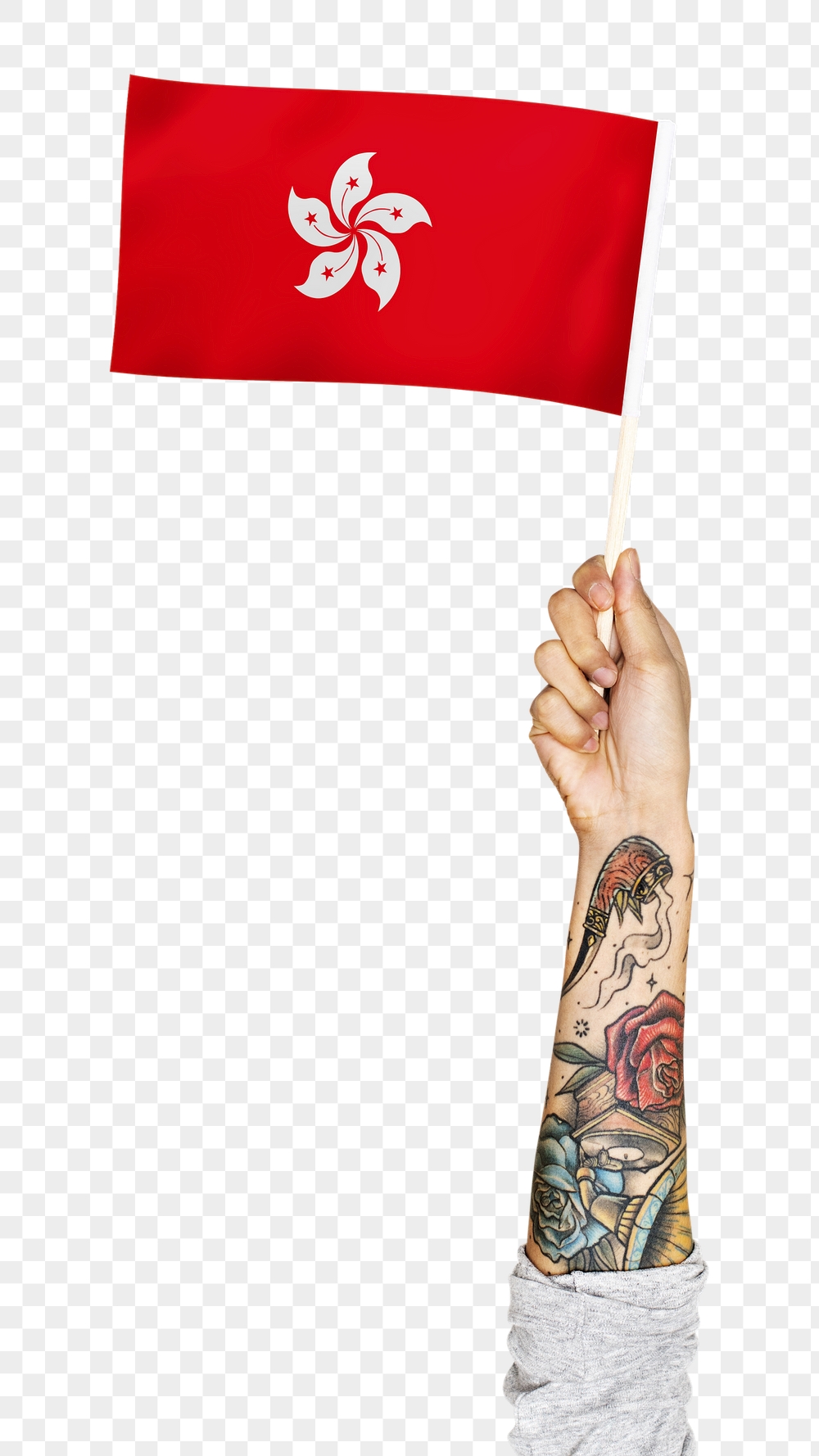 Png Hong Kong's flag, tattooed | Free PNG - rawpixel