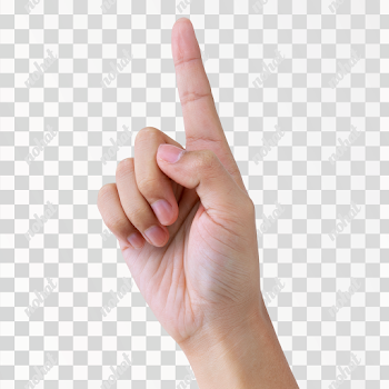 PNG Human Hand Gesture with Index Finger Up