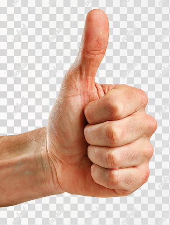 PNG Human Hand Thumbs-Up Gesture on White Background
