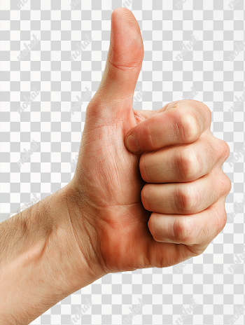 PNG Human Hand Thumbs-Up Gesture on White Background