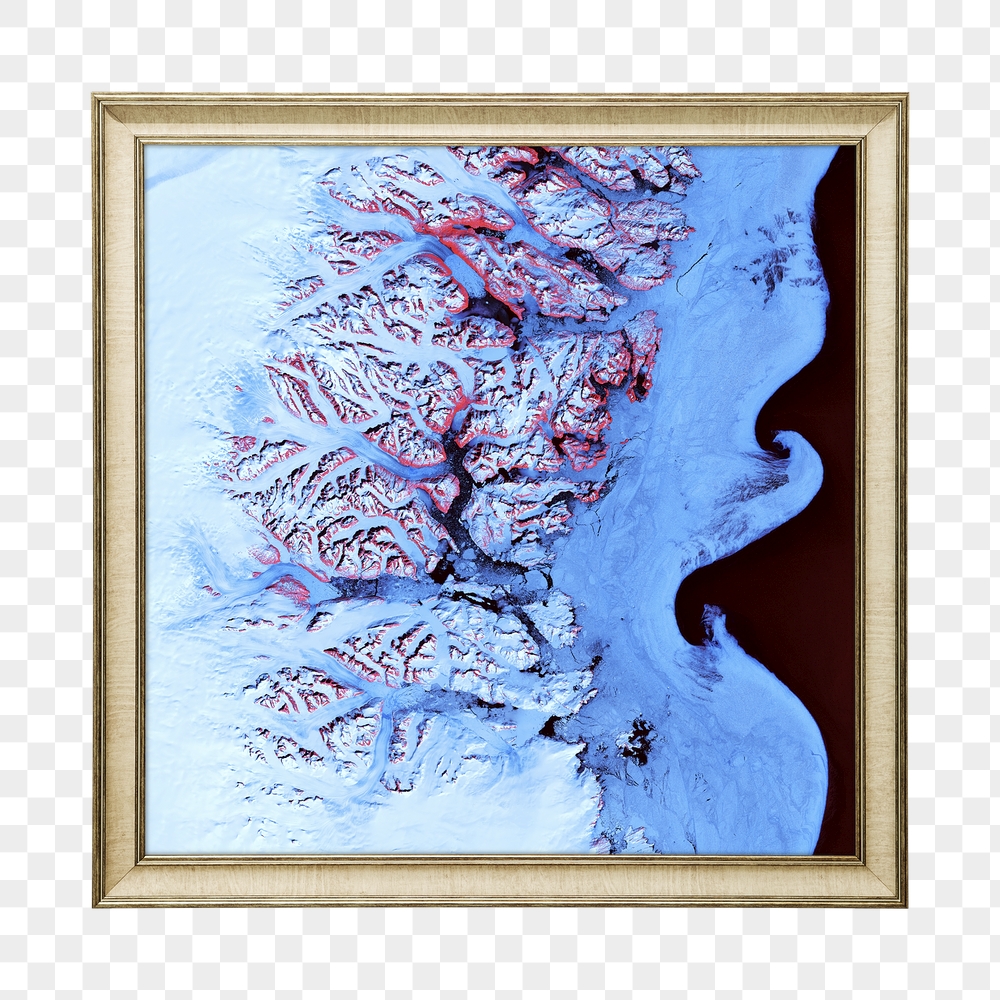 Png ice mountain framed sticker, | Free PNG - rawpixel