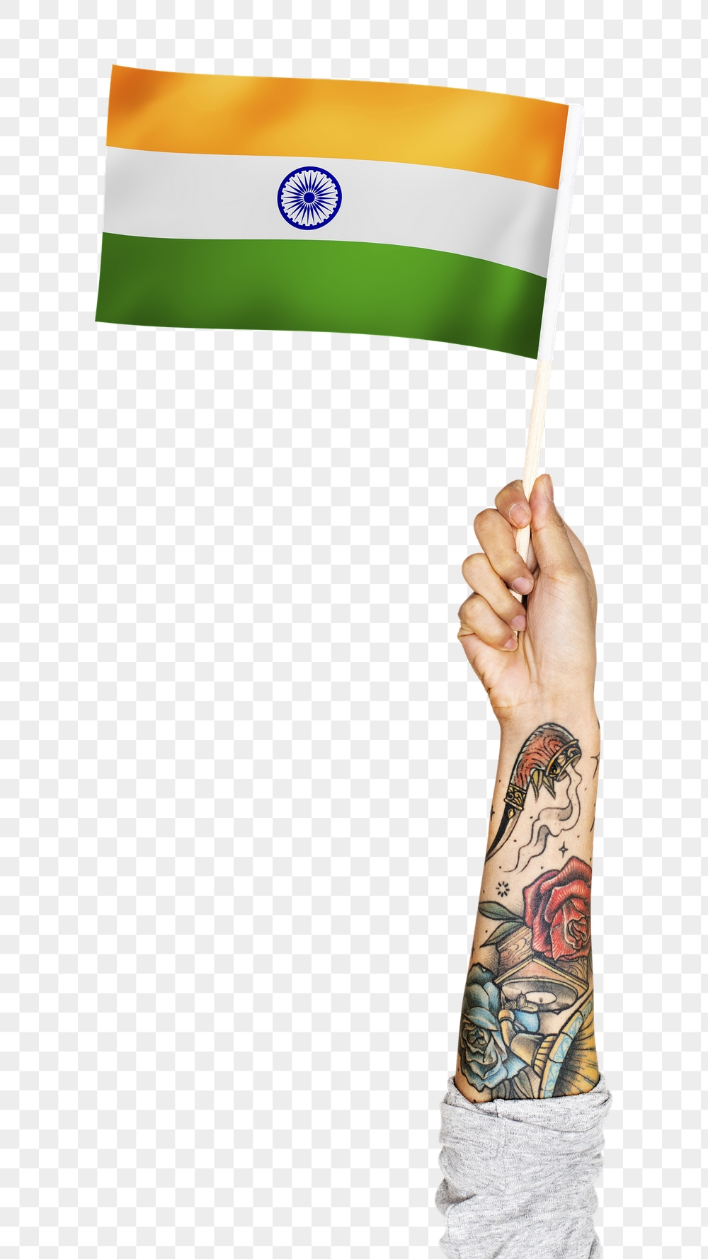 Png India's flag, tattooed hand | Free PNG - rawpixel