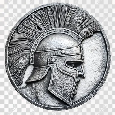 PNG Intricate Spartan Helmet Bas-Relief Plate PNG Intricate Spartan Helmet Bas-Relief Plate