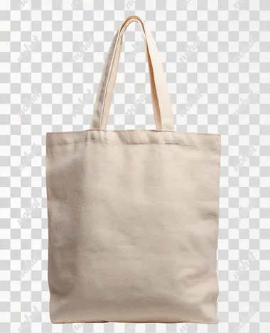PNG Isolated Beige Tote Bag on White Background PNG Isolated Beige Tote Bag on White Background