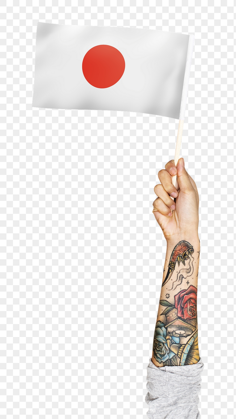 Png Japan's flag, tattooed hand | Free PNG - rawpixel