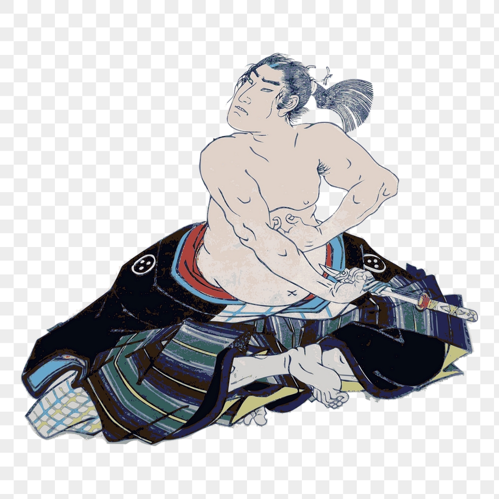 Png Japanese man performing Seppuku | Free PNG - rawpixel
