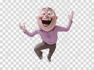 PNG Joyful Emoji Dance Party in Playful Pixar Style