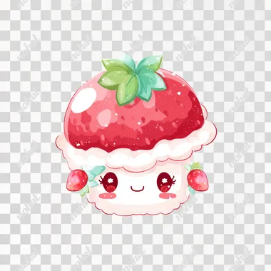 PNG Kawaii Chibi Strawberry Shortcake Icon PNG Kawaii Chibi Strawberry Shortcake Icon