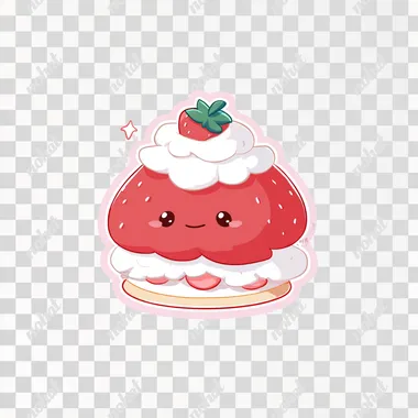 PNG Kawaii Chibi Strawberry Shortcake Icon PNG Kawaii Chibi Strawberry Shortcake Icon