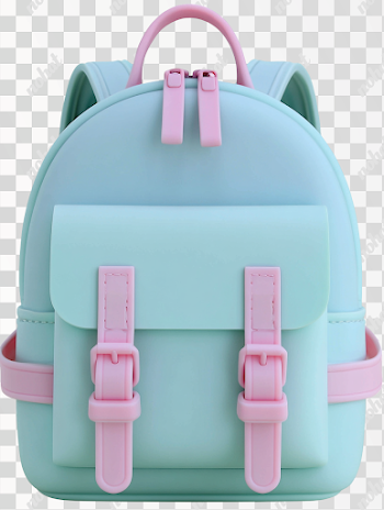PNG Kawaii Mint Aqua Blue Rounded Backpack