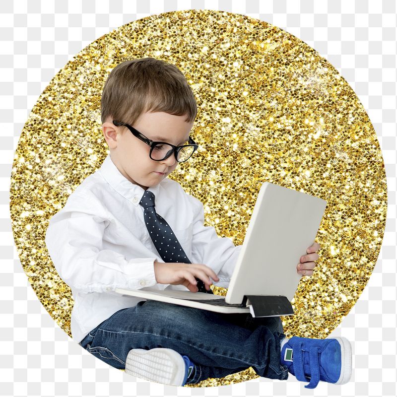 Png kid using laptop badge | Free PNG - rawpixel