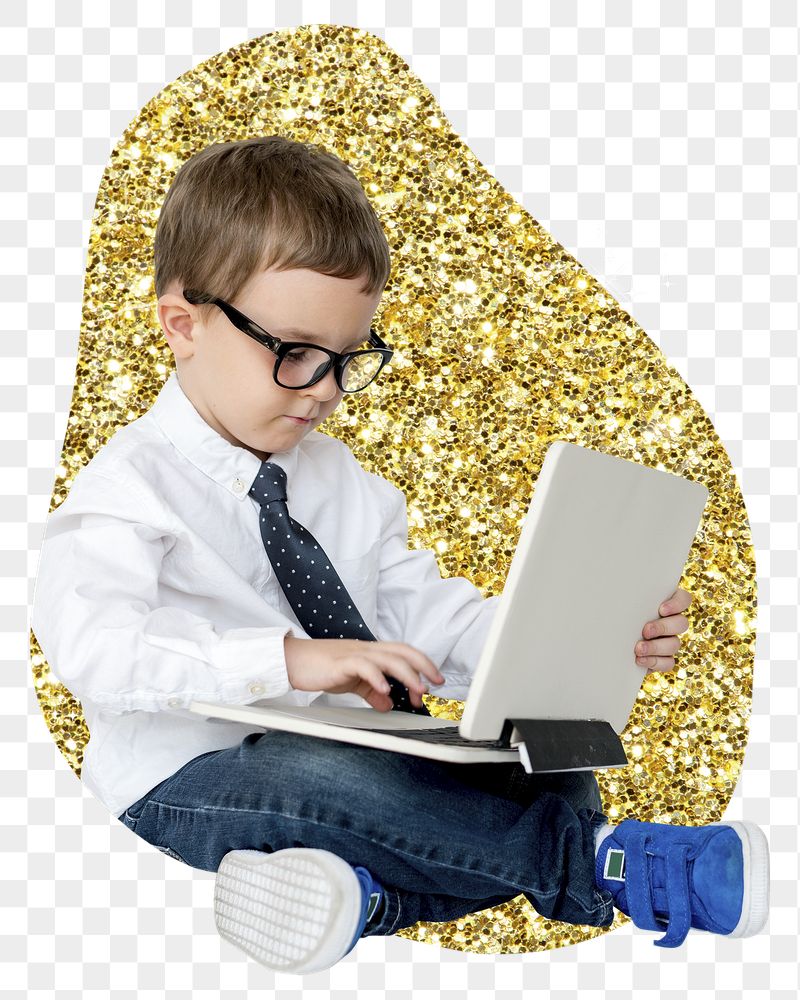 Png kid using laptop badge | Free PNG - rawpixel
