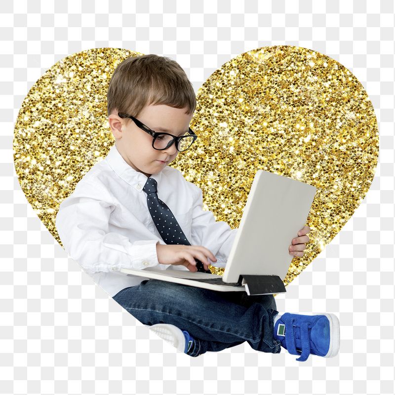 Png kid using laptop badge | Free PNG - rawpixel