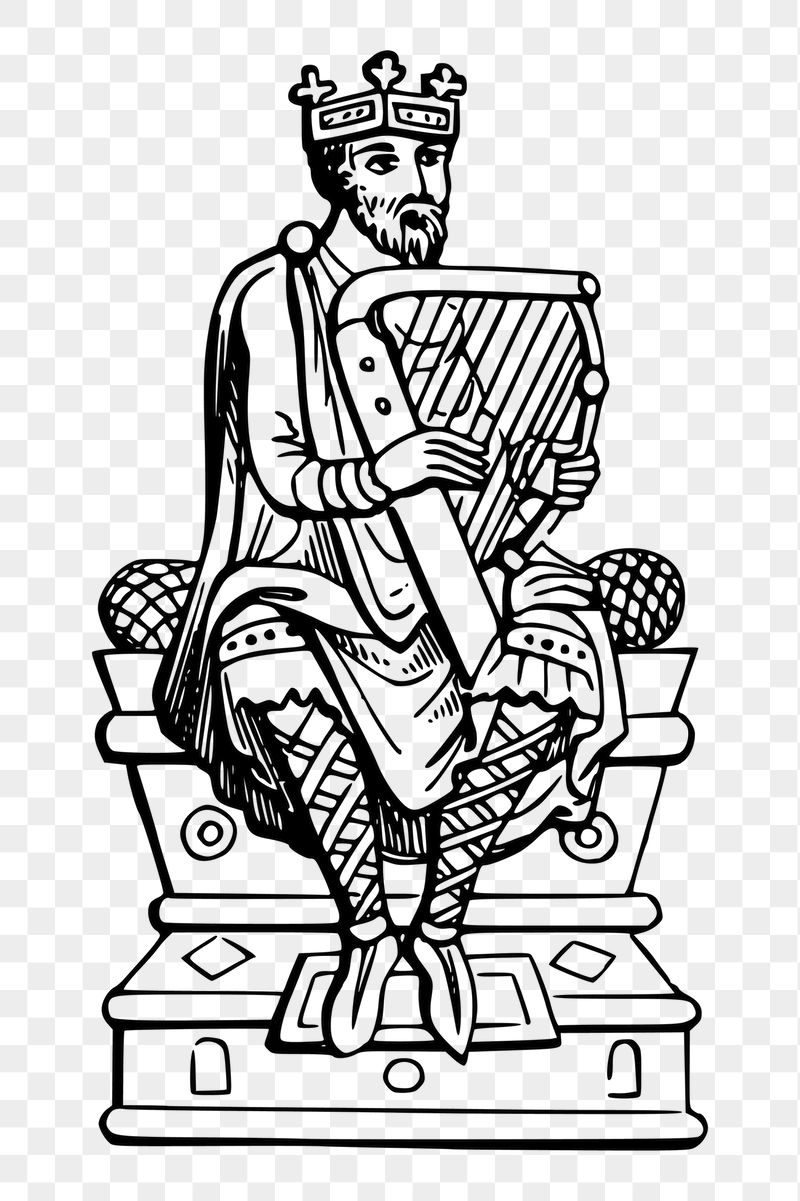 PNG king playing harp sticker | Free PNG - rawpixel