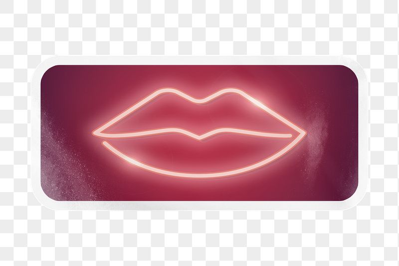 PNG kiss neon sign, rectangle | Free PNG - rawpixel