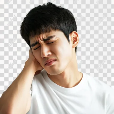 PNG Korean man in pain holding neck, expressive portrait, minimalist style PNG Korean man in pain holding neck, expressive portrait, minimalist style