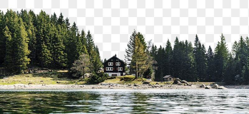 Png lake forest landscape border, | Free PNG - rawpixel