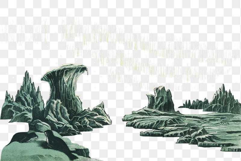 Png landscape sticker, vintage illustration, | Free PNG - rawpixel