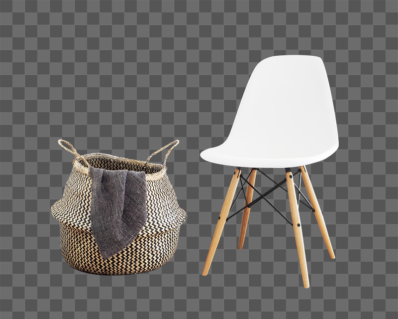 Png laundry basket & chair | Free PNG - rawpixel