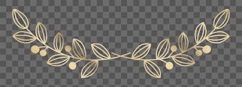 Png laurel watercolor botanical ornament gold… | Free stock illustration | High Resolution graphic