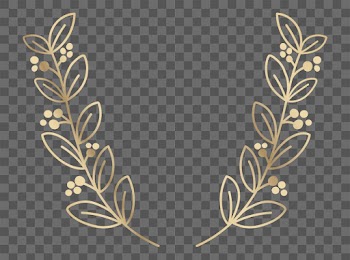 Png laurel watercolor botanical ornament gold… | Free stock illustration | High Resolution graphic