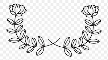 Png laurel watercolor floral ornament black… | Free stock illustration | High Resolution graphic
