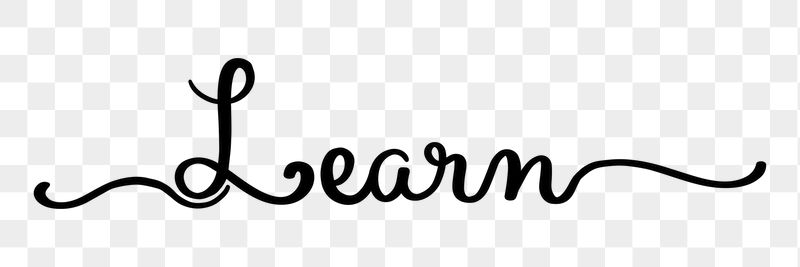 PNG learn, minimal black calligraphy, | Free PNG - rawpixel