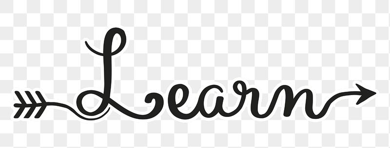 PNG learn, minimal black calligraphy, | Free PNG - rawpixel