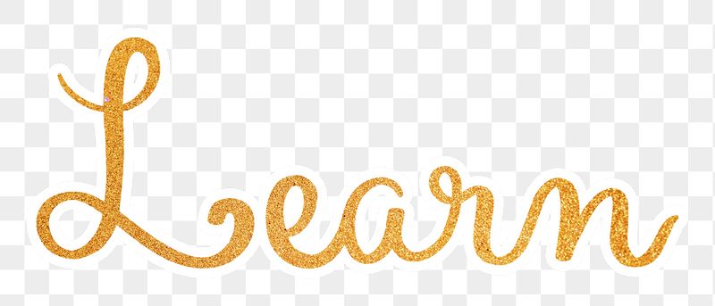 PNG learn word, gold glittery | Free PNG - rawpixel