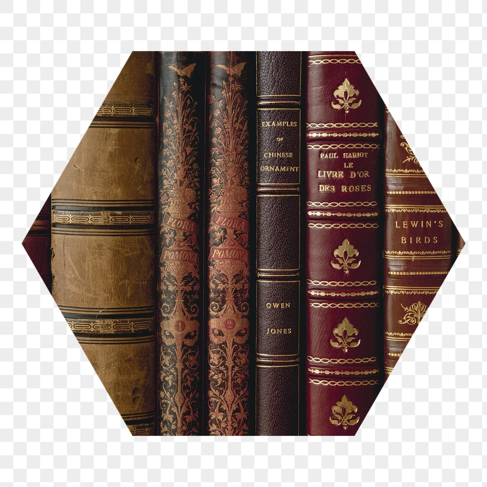 Png leather book spines badge | Free PNG - rawpixel