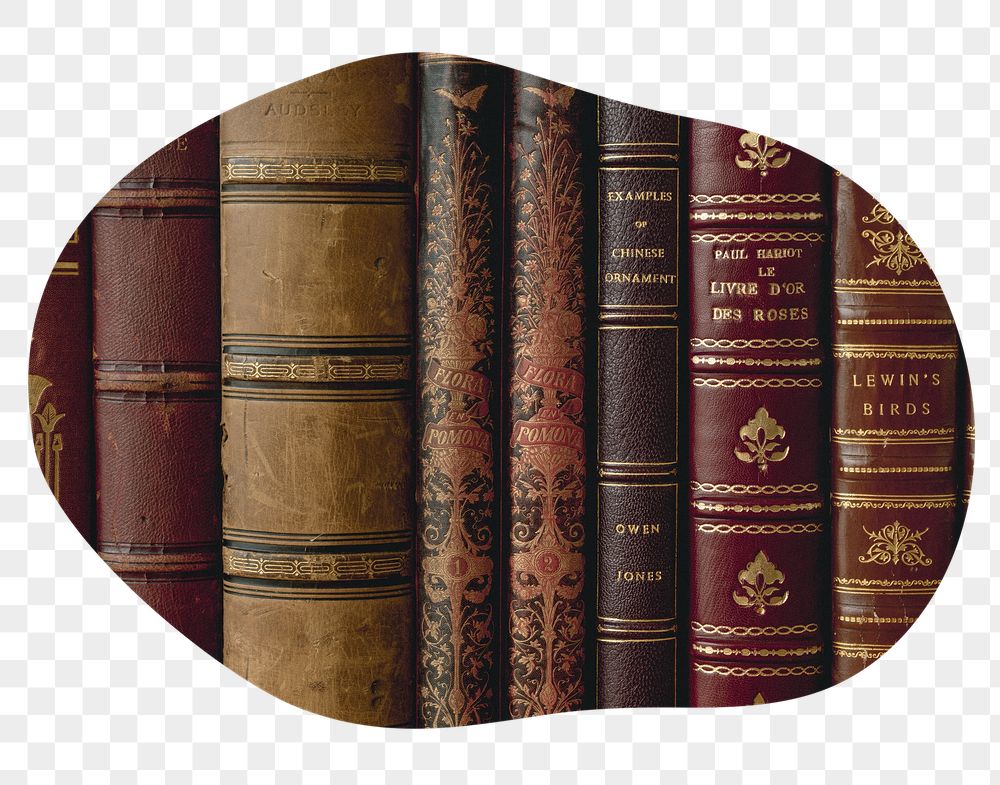 Png leather book spines badge | Free PNG - rawpixel
