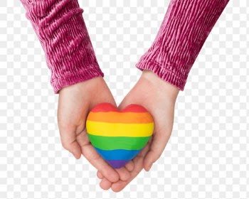 Png LGBTQ+ community heart mockup with hands… | Free stock illustration | High Resolution graphic