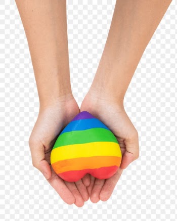 Png LGBTQ+ community heart mockup with hands… | Free stock illustration | High Resolution graphic